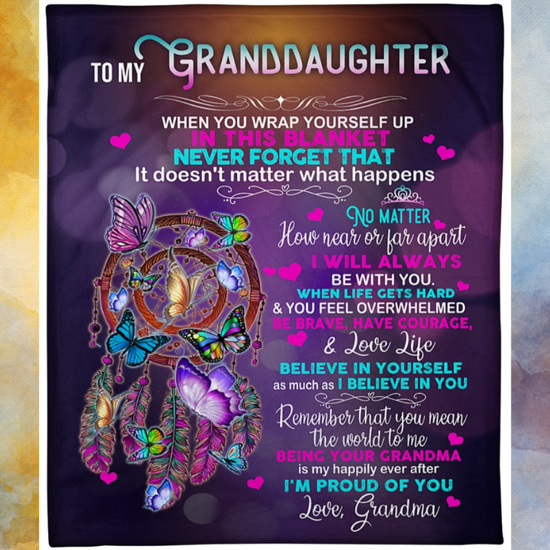Dreamcatcher Grandma to my granddaughter blanket 1