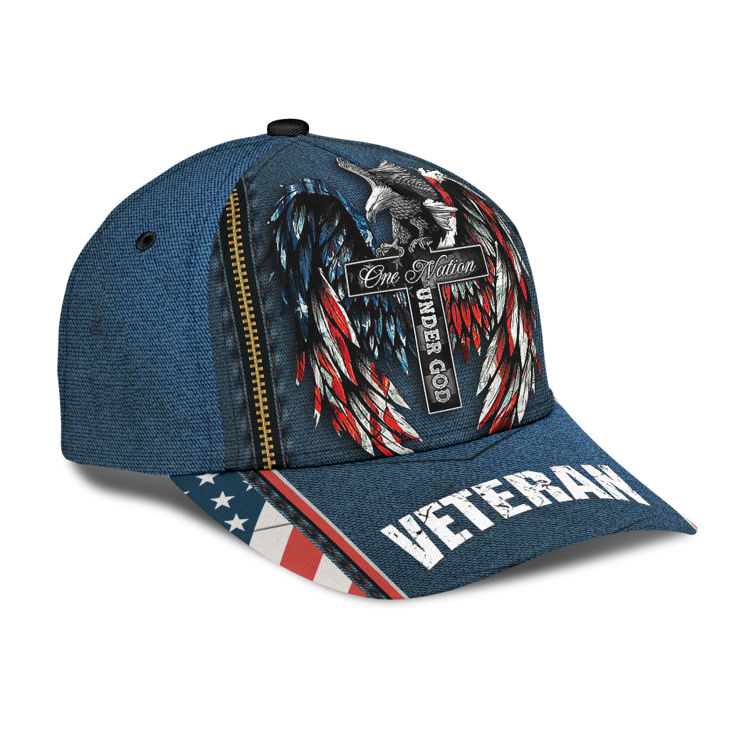 Eagle one nation under god veteran cap hat 1