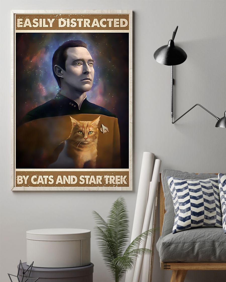 Easily distracted by cats and star trek poster1