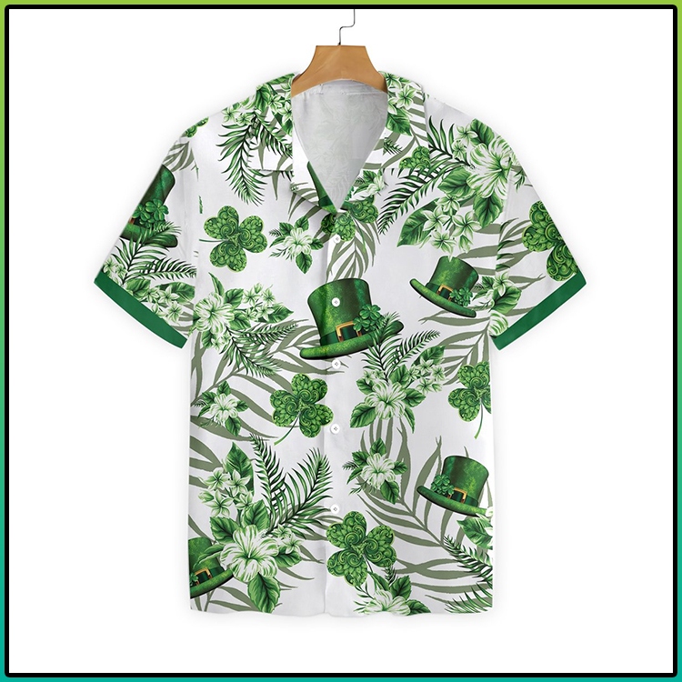 Erin Go Braugh Ireland Green Hat and Shamrock Pattern Hawaiian Shirt4