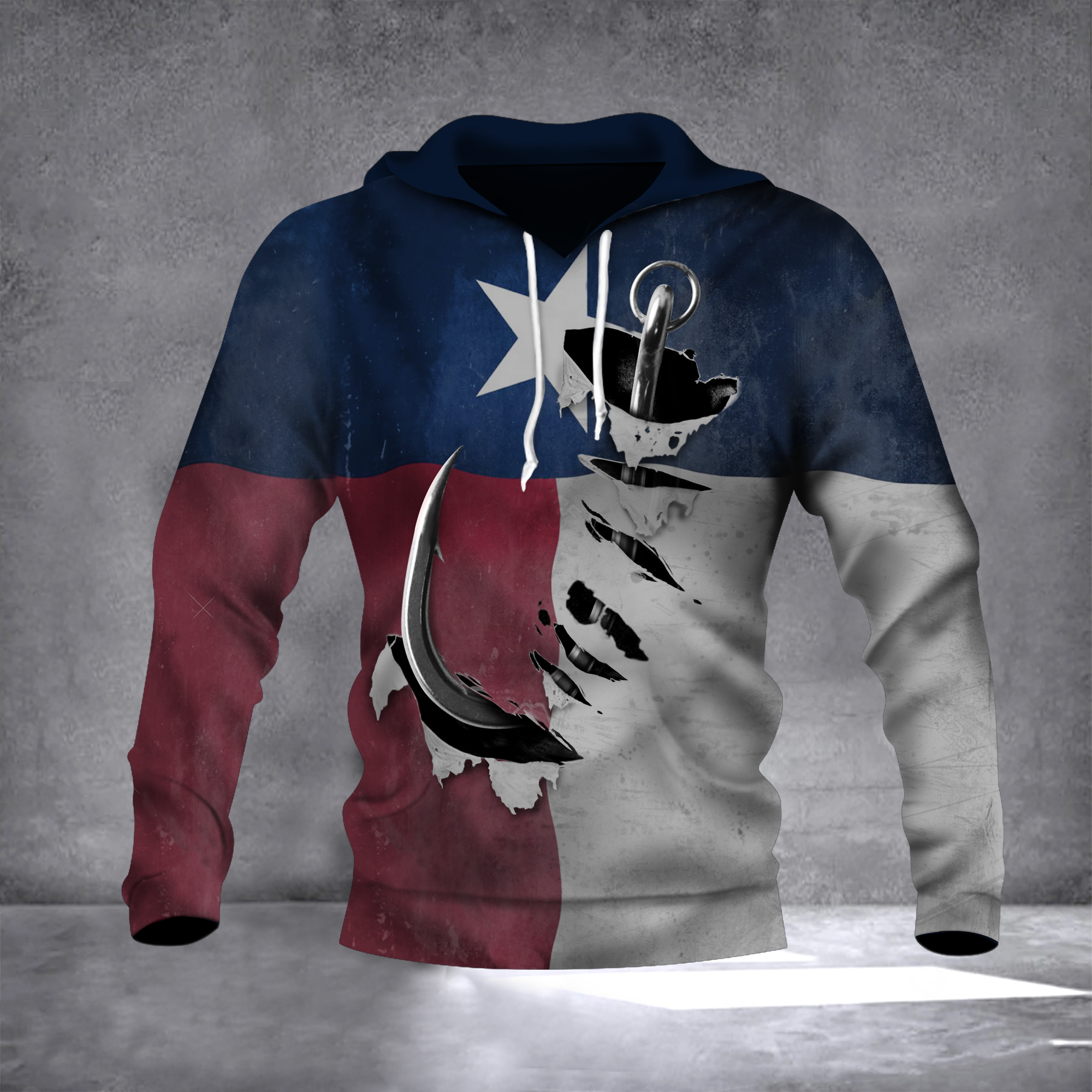 Fishing Hook Texas State Flag 3D Hoodie Old Vintage Pride Texan Hoodie Gift For Father1