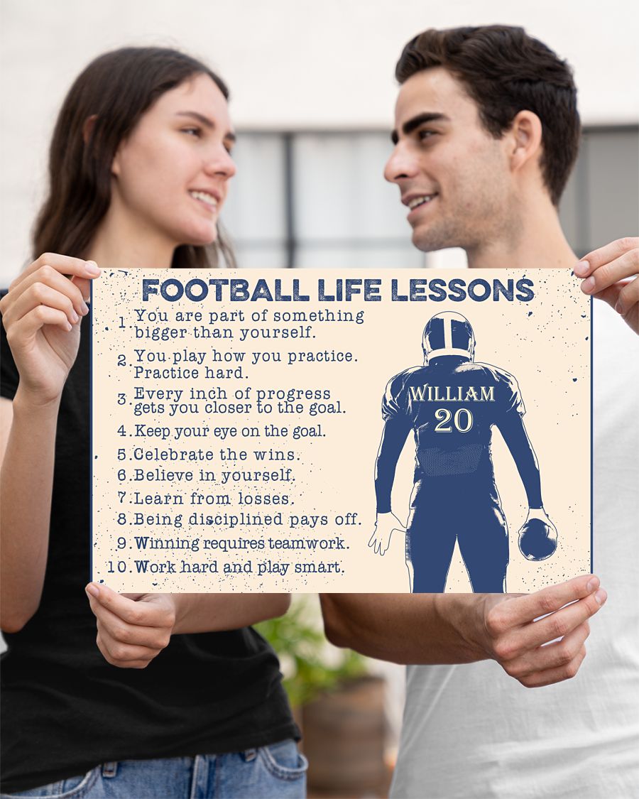 Football life lessons custom name poster 1