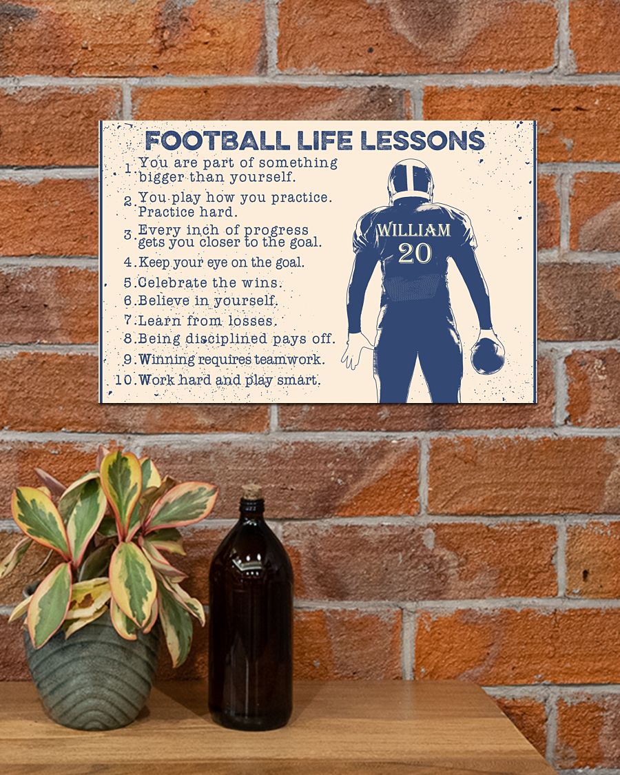 Football life lessons custom name poster 2