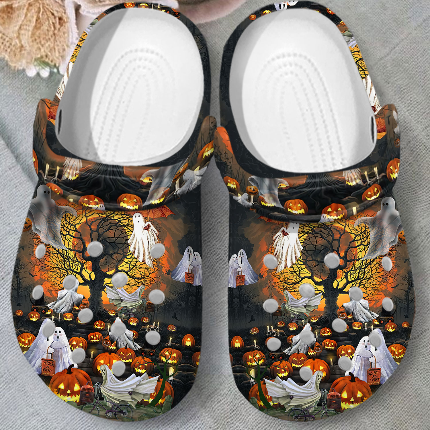 God Pumpkin Halloween clog crocband shoes 1