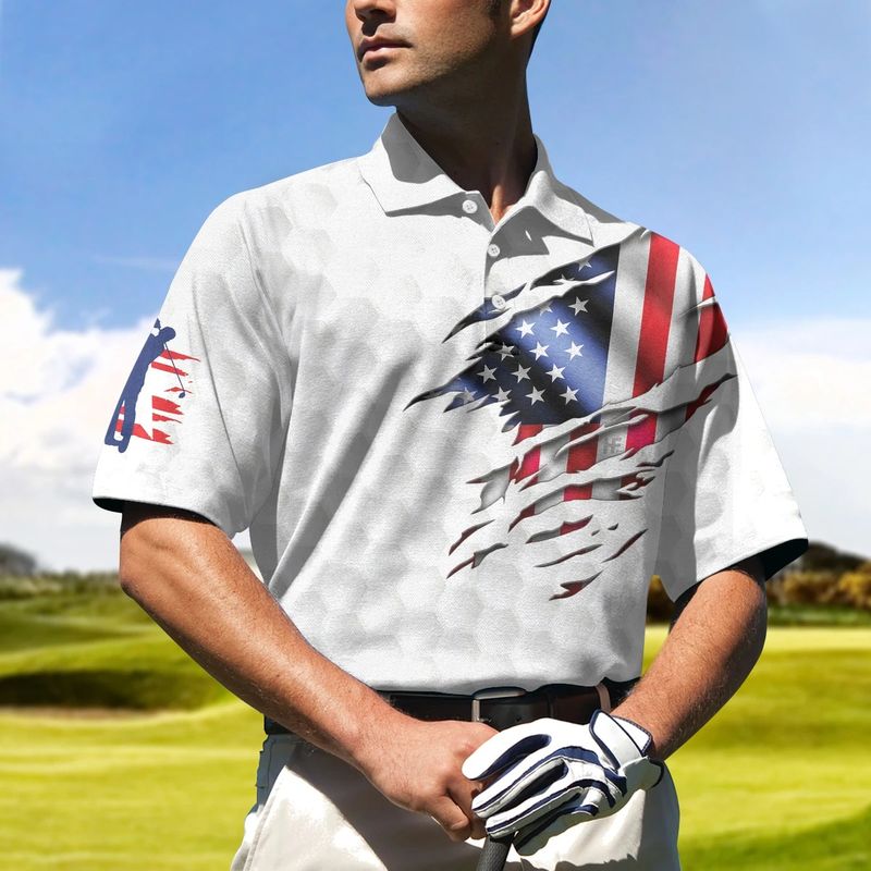 Golf American Flag Polo Shirt 6