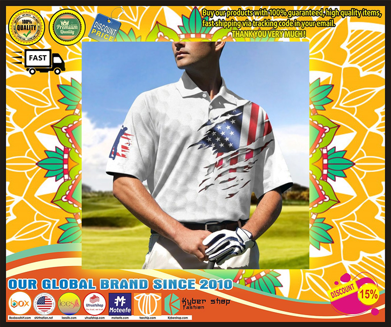 Golf American Flag Polo Shirt1 1