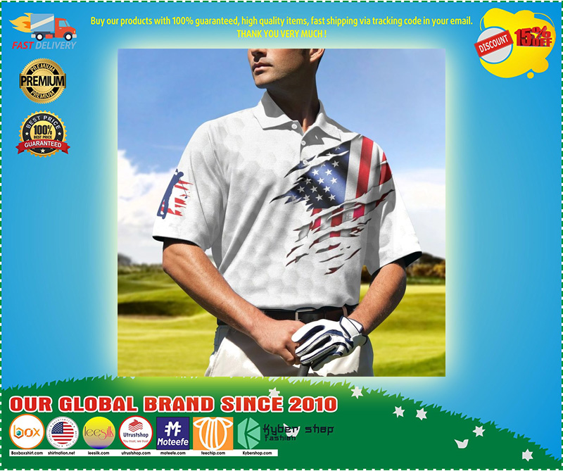 Golf American Flag Polo Shirt2 1