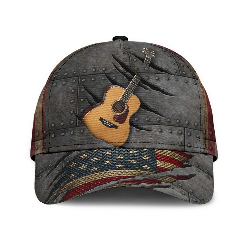 Guitar American flag cap