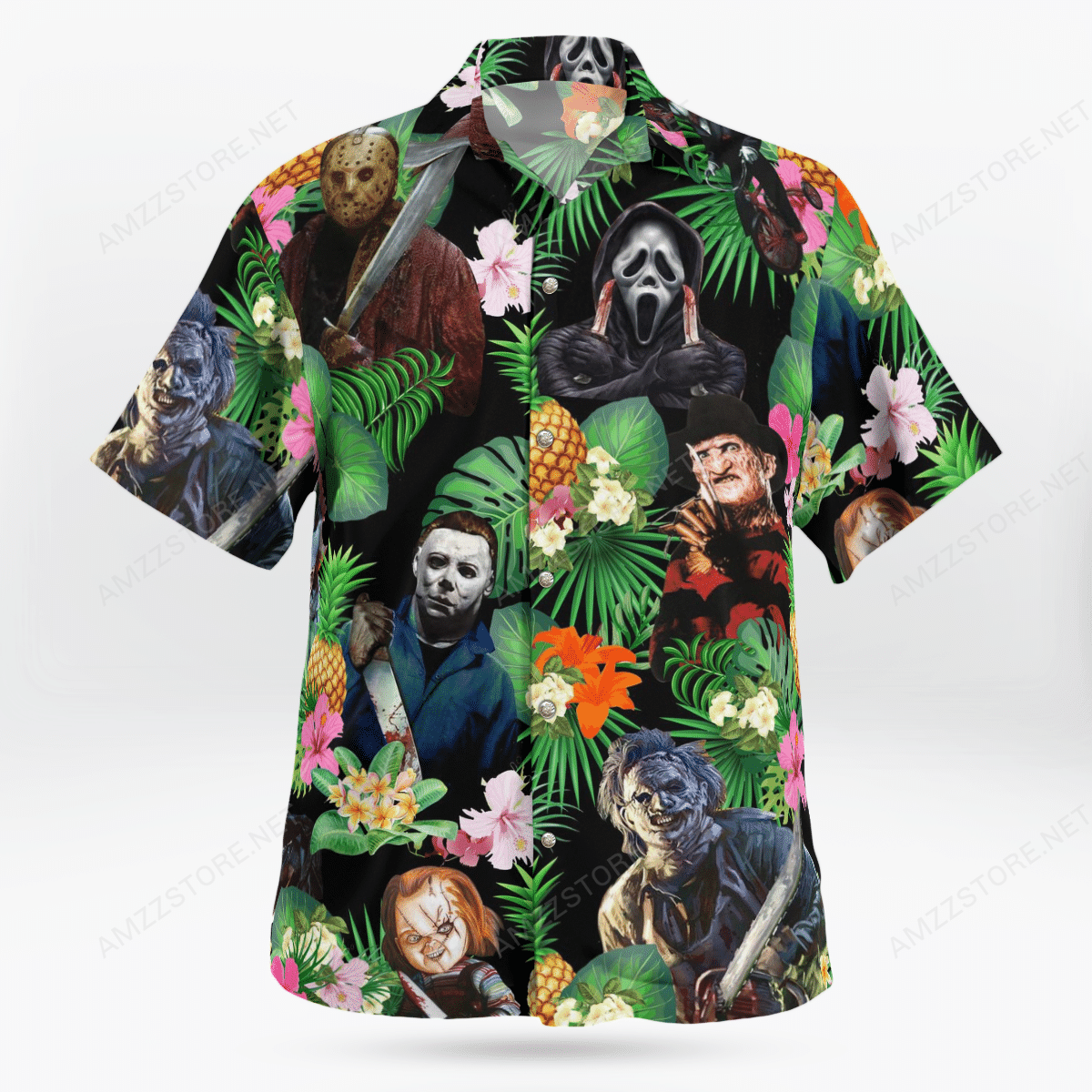 Halloween horror characters Hawaiian shirt 1