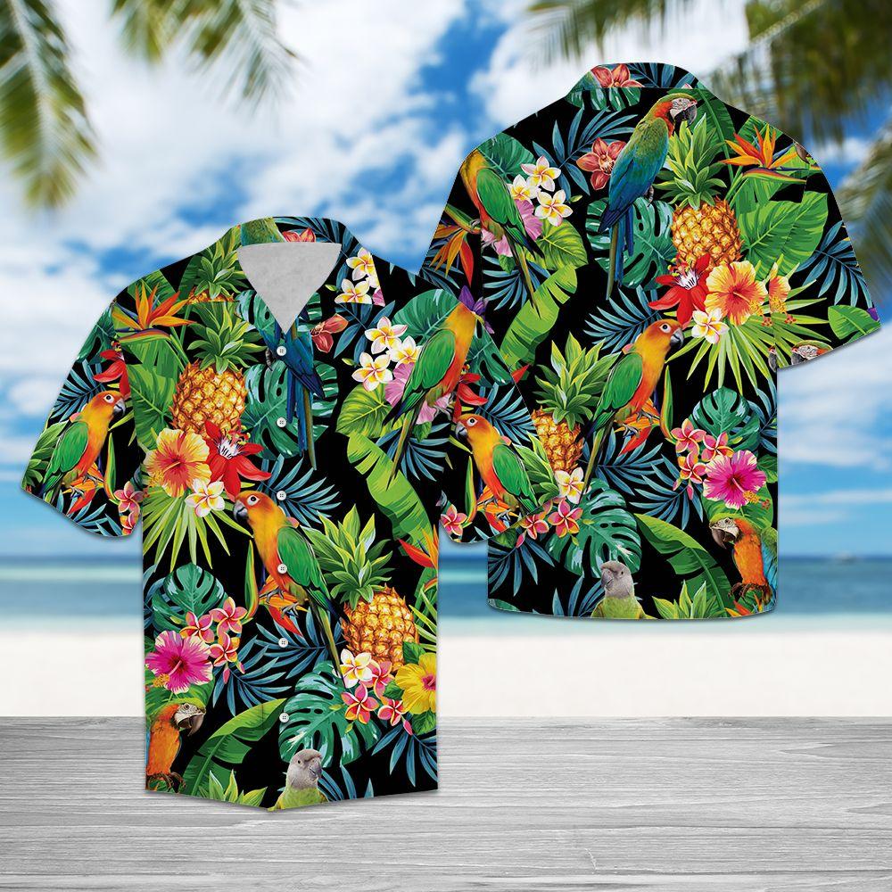 Parrot tropical Hawaiian shirt