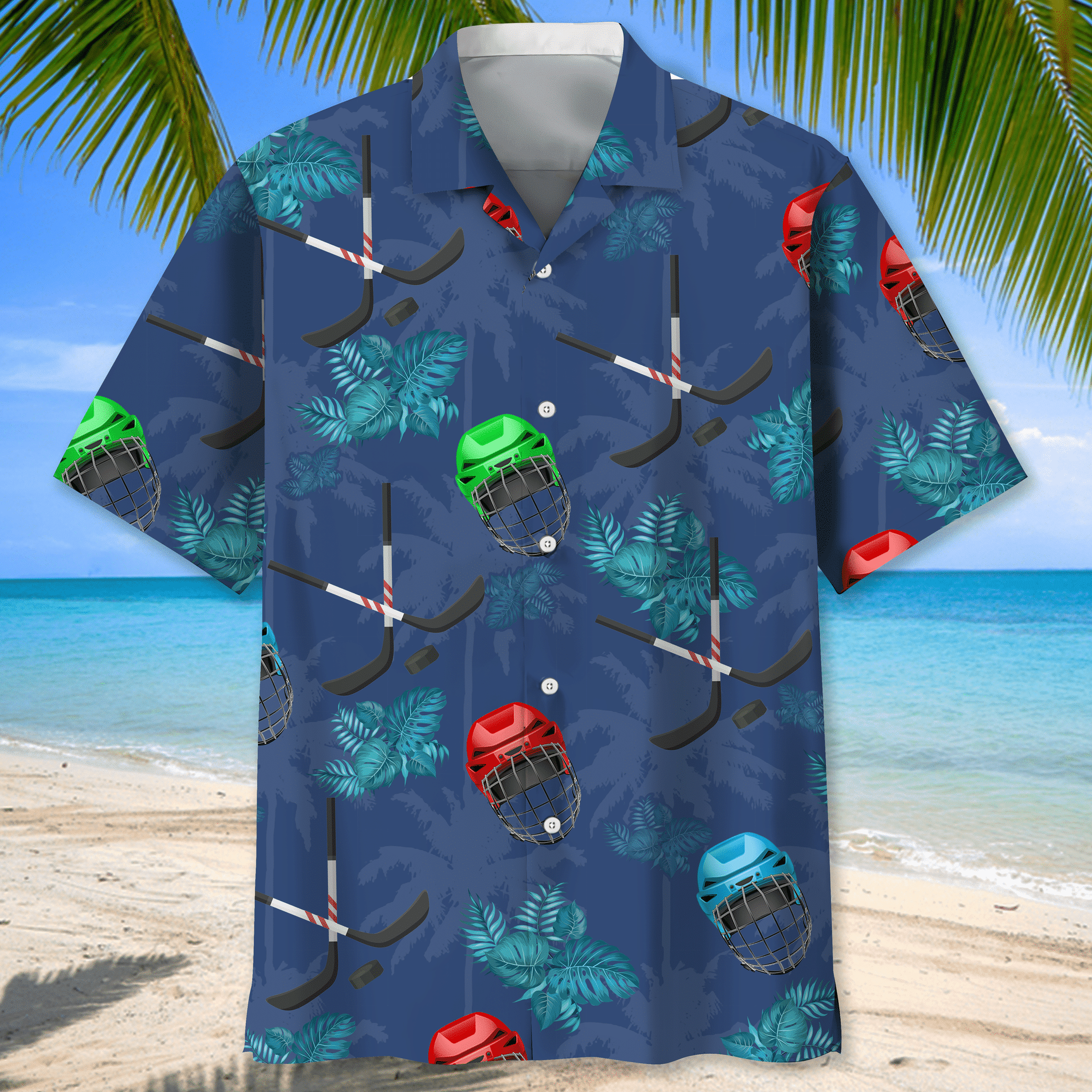 Hockey tropical Hawaiian shirt 1