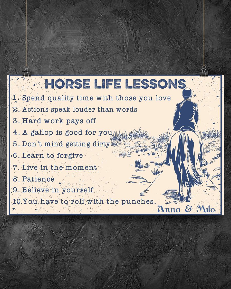 Horse life lessons custom name poster 1
