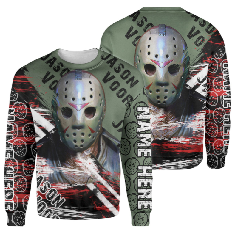 Jason Voorhees Friday the 13th custom name hoodie and sweatshirt