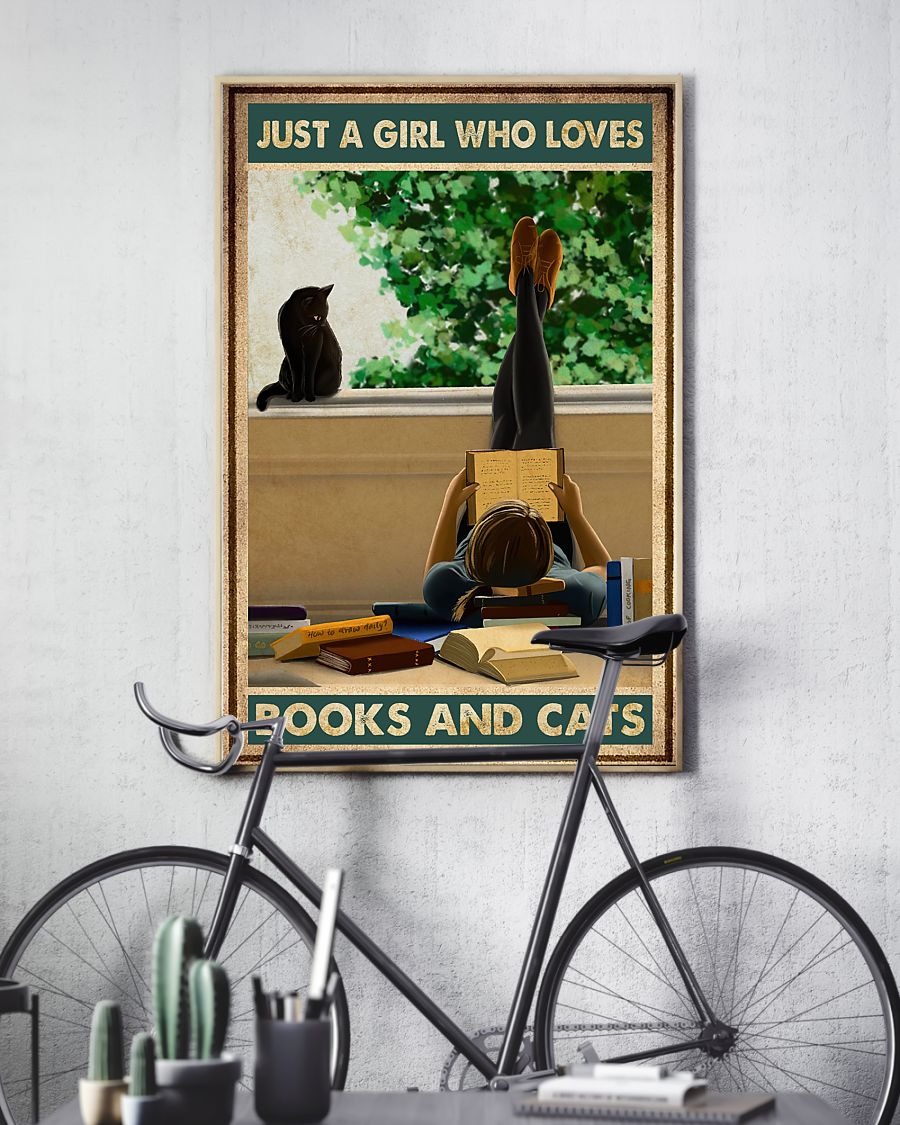 Just a girl who loves books and cats poster