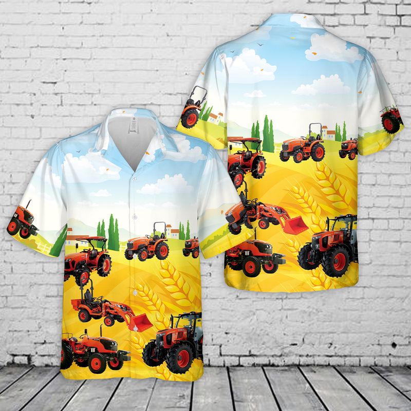 Kubota Tractor Hawaiian Shirt5