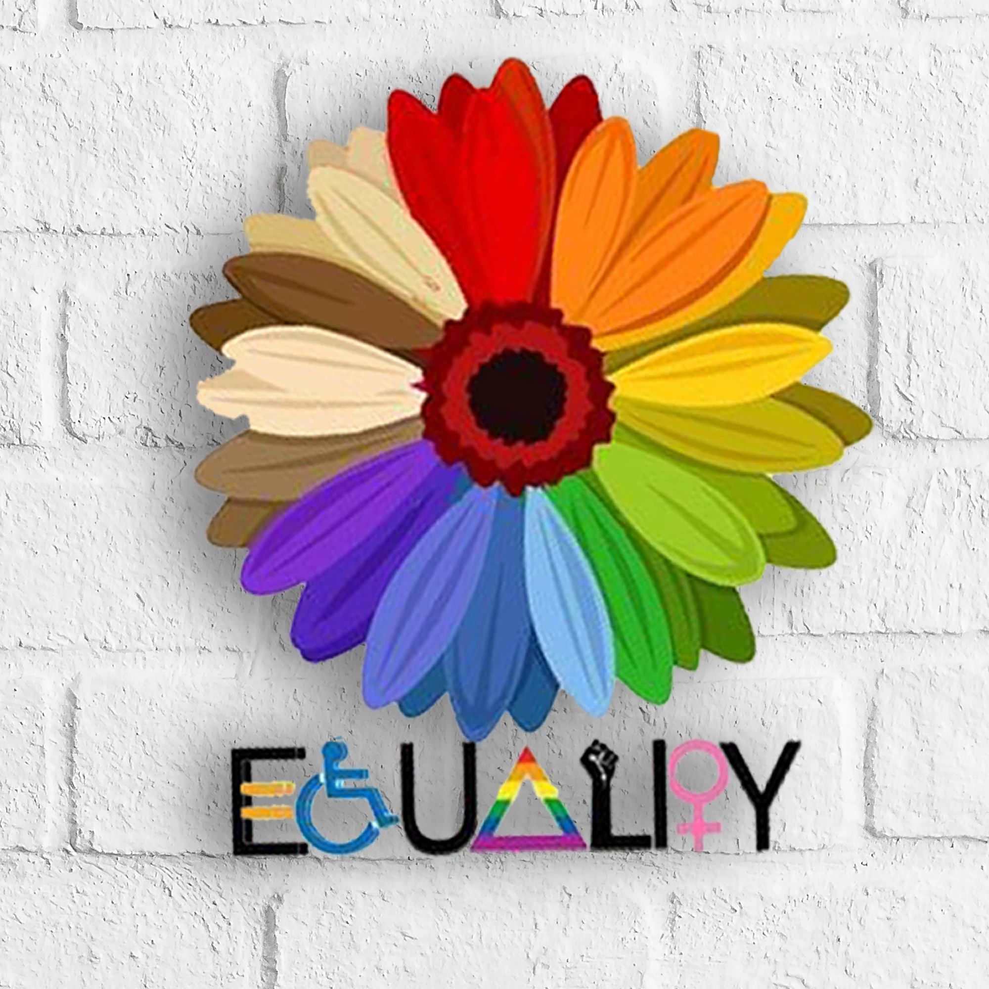 LGBT Flower equality metal sign