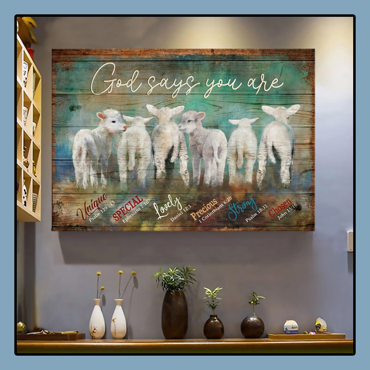 Lambs God says you are Jesus Landscape Canvas Print Wall Art1
