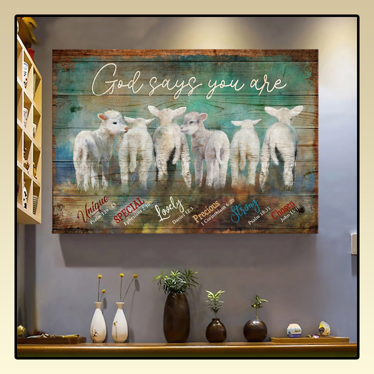 Lambs God says you are Jesus Landscape Canvas Print Wall Art2