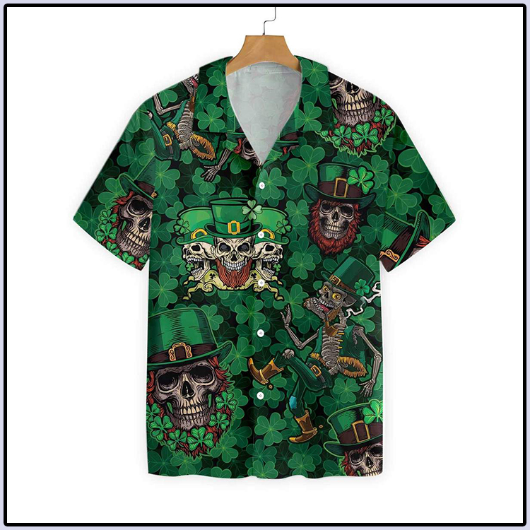 Leprechaun Skull Happy Saint Patricks Day Hawaiian Shirt4