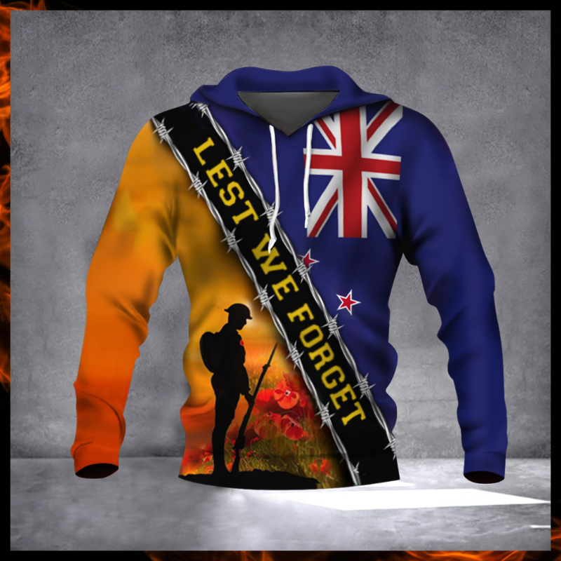 Remembrance Day Lest We Forget New Zealand 3d hoodie