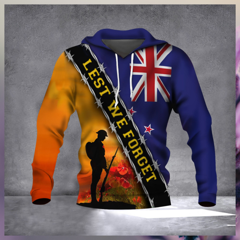 Remembrance Day Lest We Forget New Zealand 3d hoodie