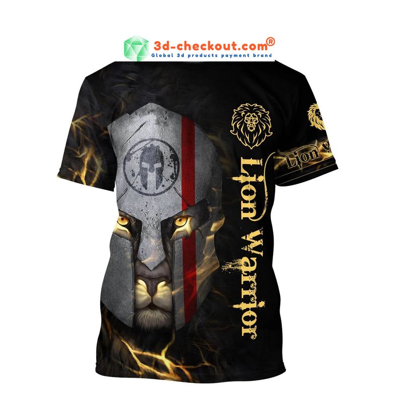 Lion spartan warrior 3D hoodie1