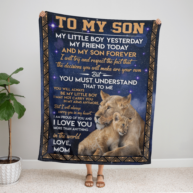 Lion to my son my litte boy yesterday my friend today and my son forever blanket