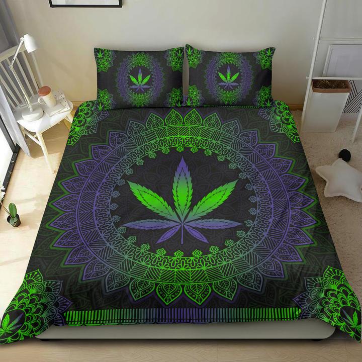 Mandala weed leaf bedding set