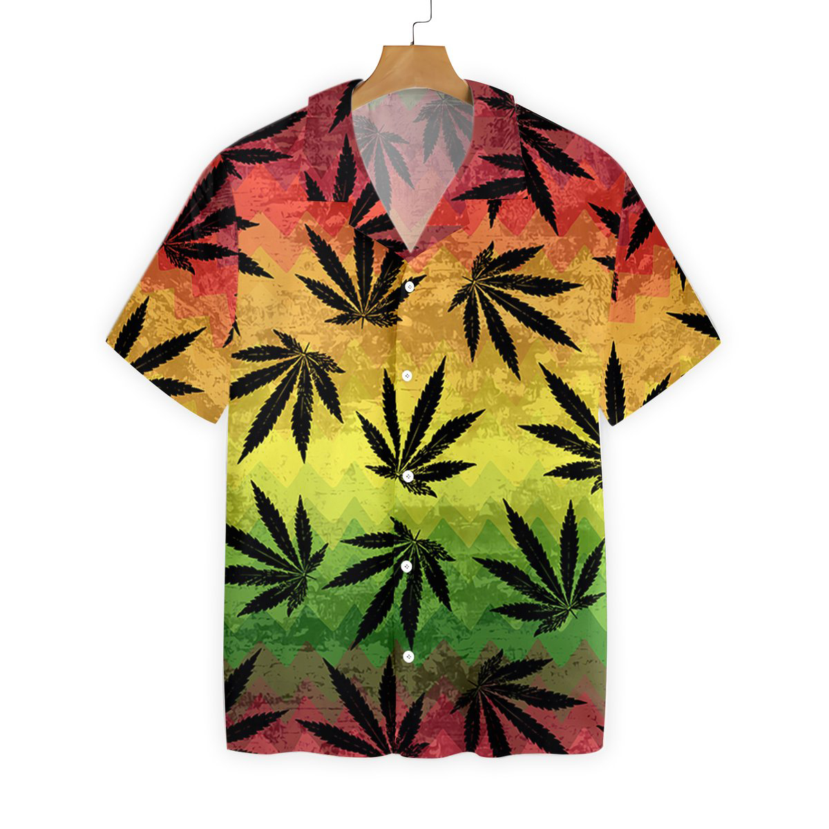 Marijuana Leaf Rasta Hawaiian Shirt1