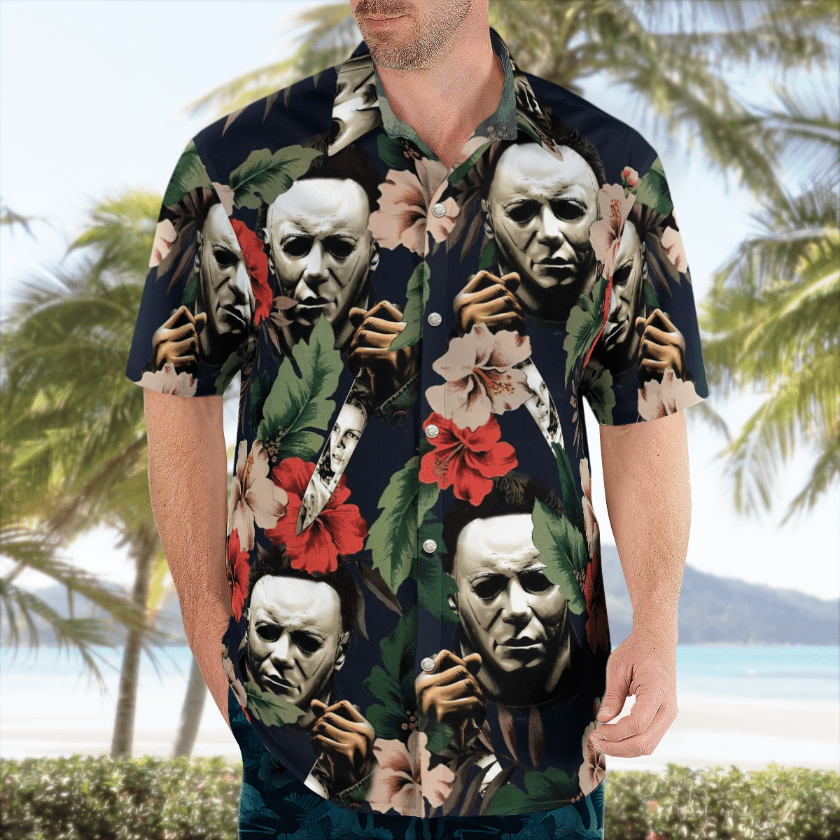 Michael Myers Hawaiian shirt and short 3