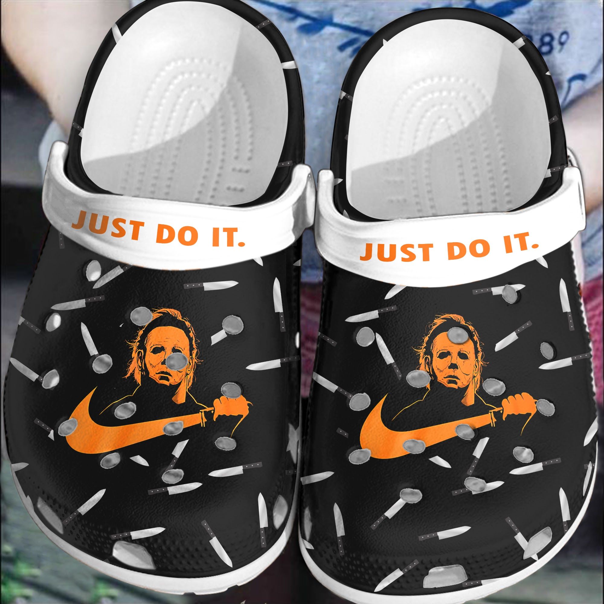 Michael Myers just do it clog crocband shoes