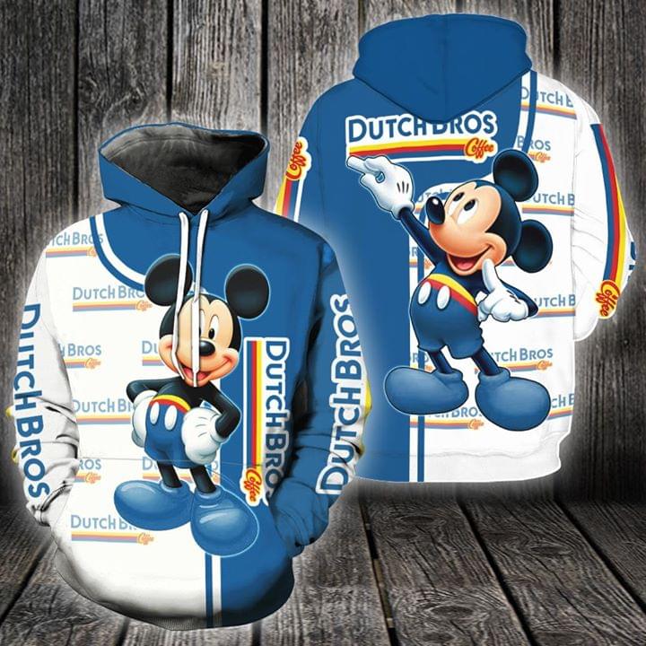 Mickey mouse Dutch bros 3d all over print hoodie 3