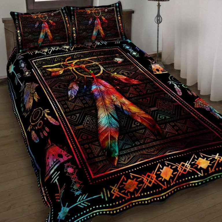 Native feather dreamcatcher quilt bedding set 2