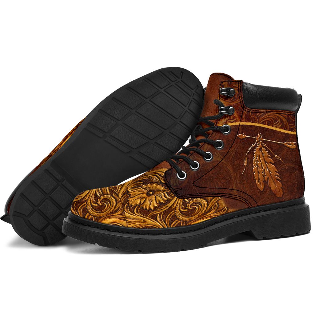 Native printed leather timblerland boots 1