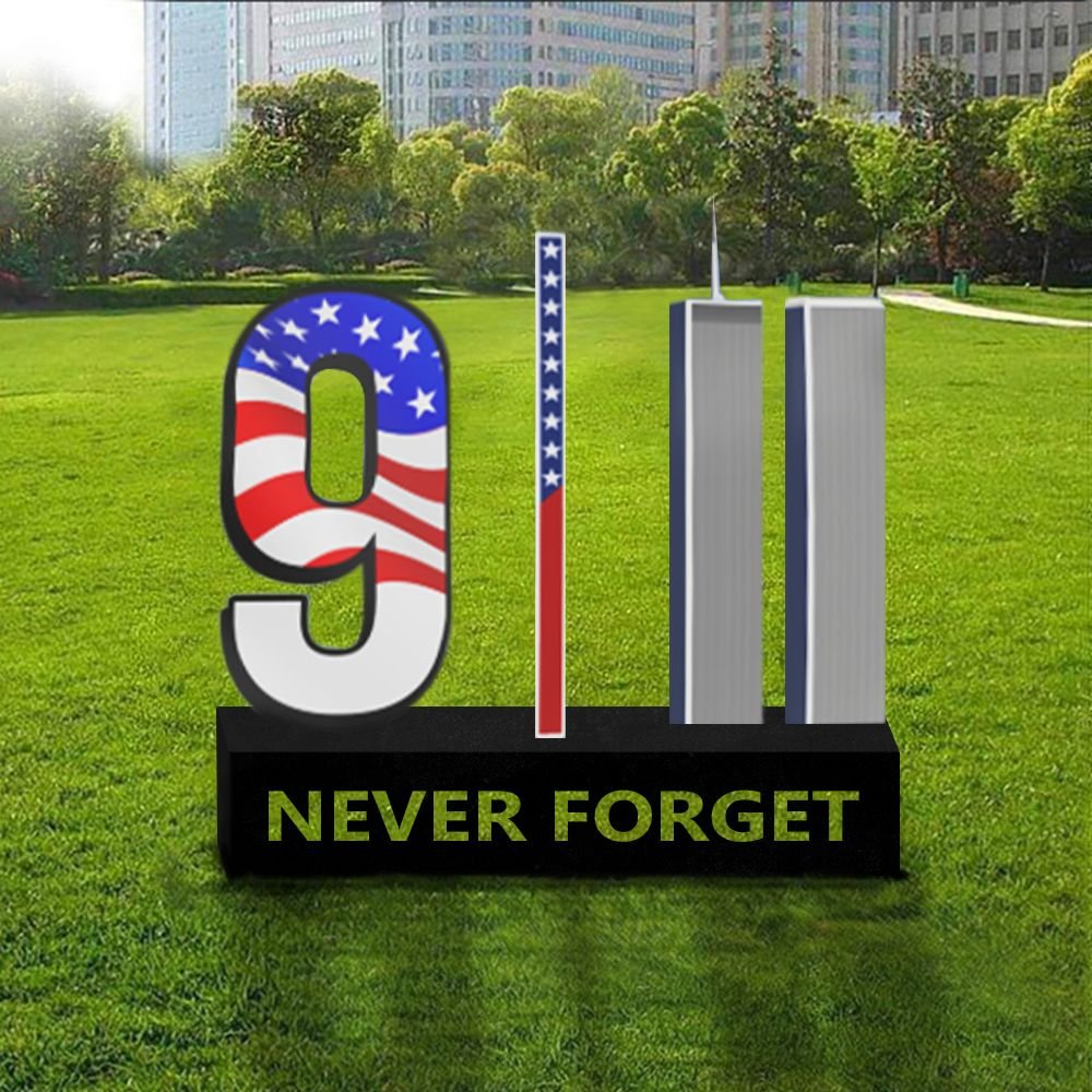 Patriot days Never Forget 9 11 Flag yard sign