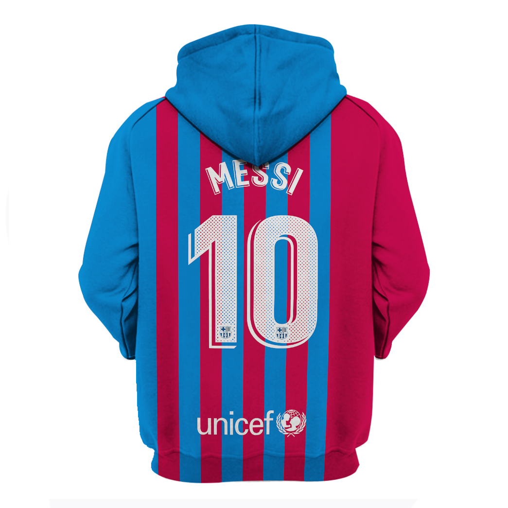 Nike FC Barcelona Rakuten Messi 3d hoodie and shirt 1