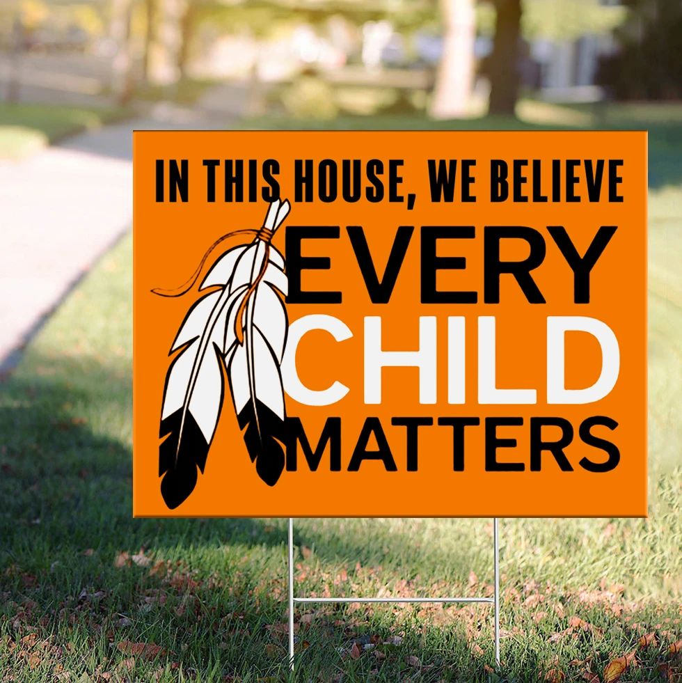 Orange Every child matter yard sign 1