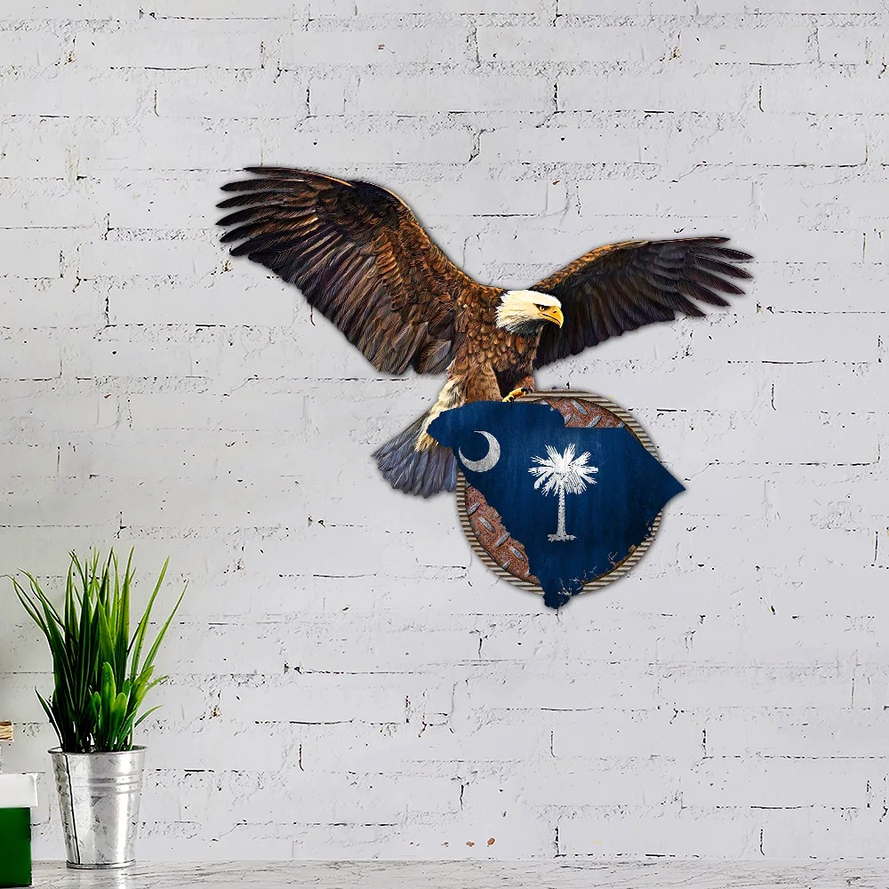Patriotic Eagle South Carolina metal sign