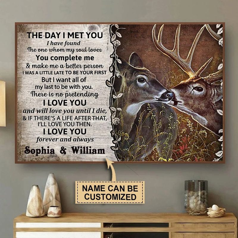 Personalized The day I met you deer custom name poster
