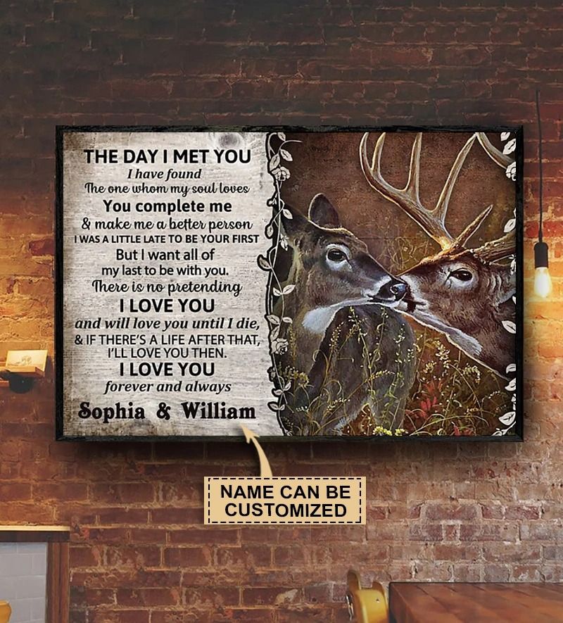 Personalized The day I met you deer custom name poster3