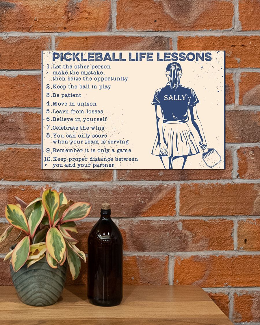 Pickeball life lessons custom name poster 3