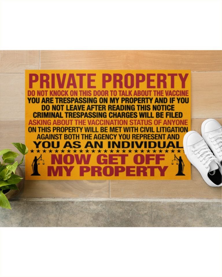 Private property now get off property doormat 4