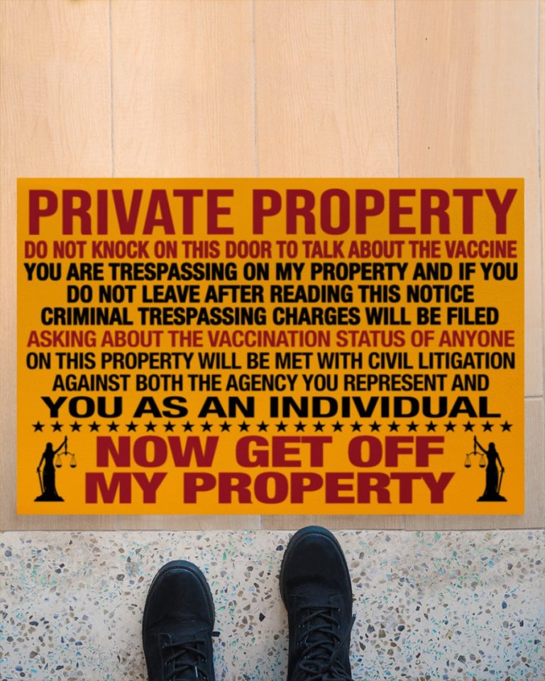 Private property now get off property doormat 5