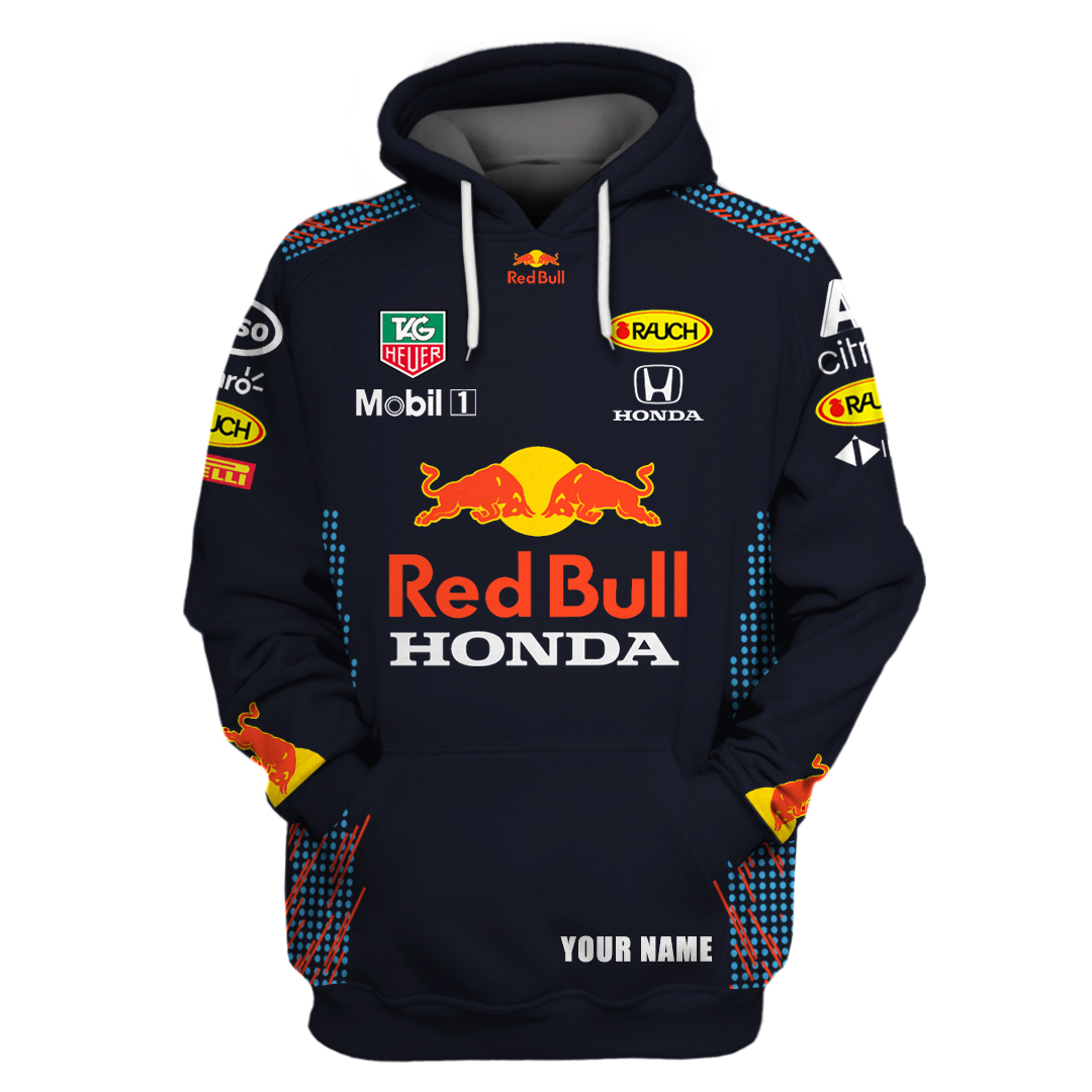 Redbull Honda custom name 3d hoodie and shirt