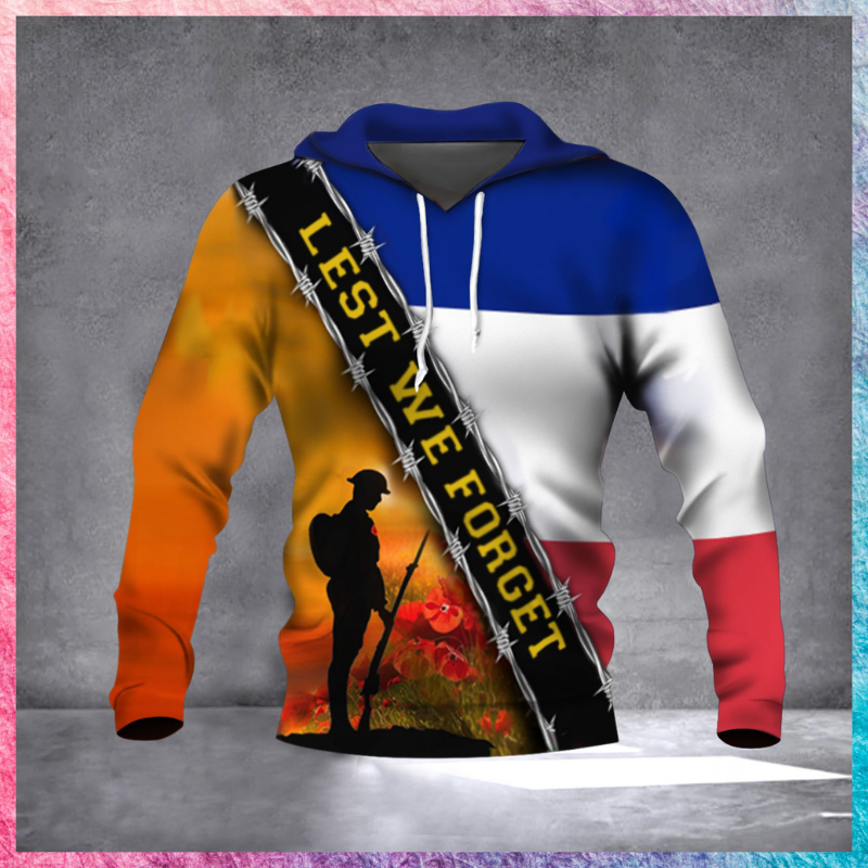 Remembrance Day French Lest We Forget 3d hoodie
