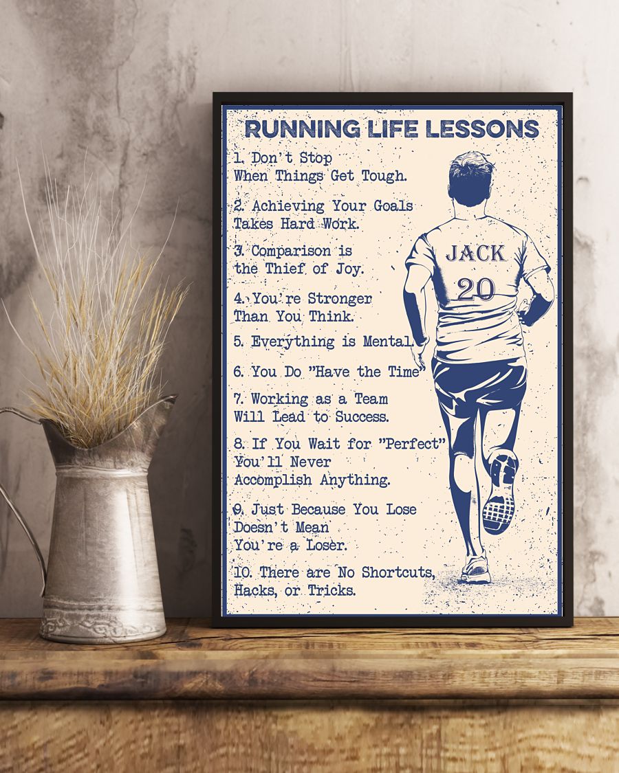 Running life lessons custom name and number poster 3