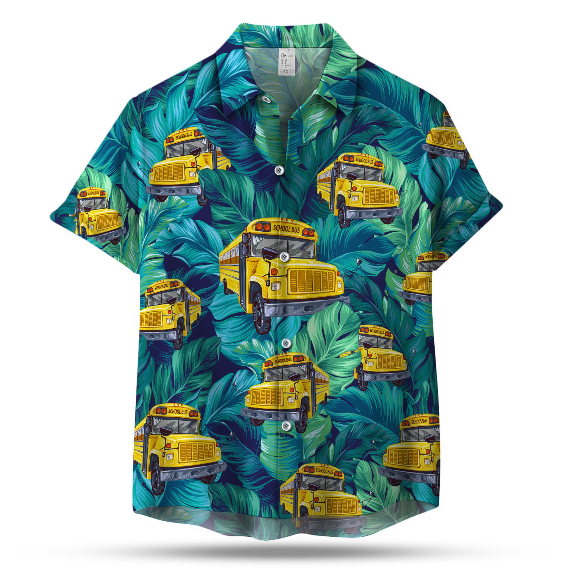 School bus Pattern Hawaiian shirt