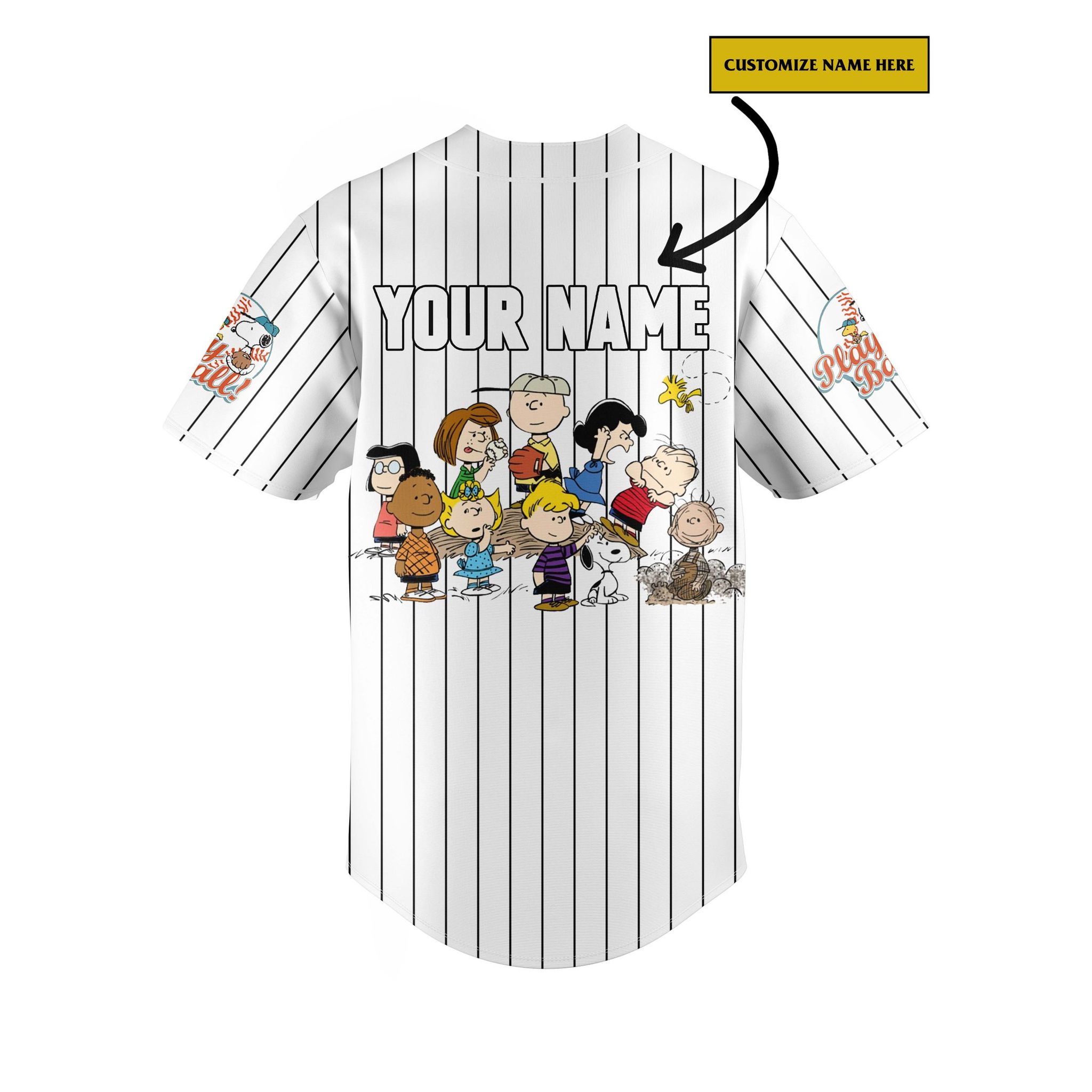 Snoopy and friends custom name baseball jersey