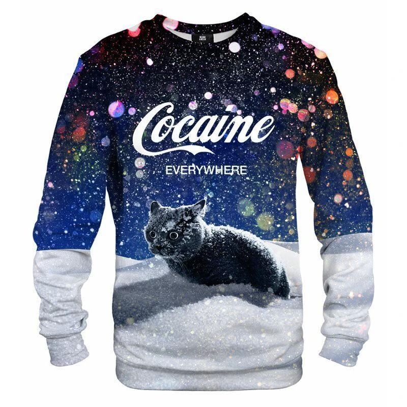 Snow Cat cocaine 3d sweatshirt 1