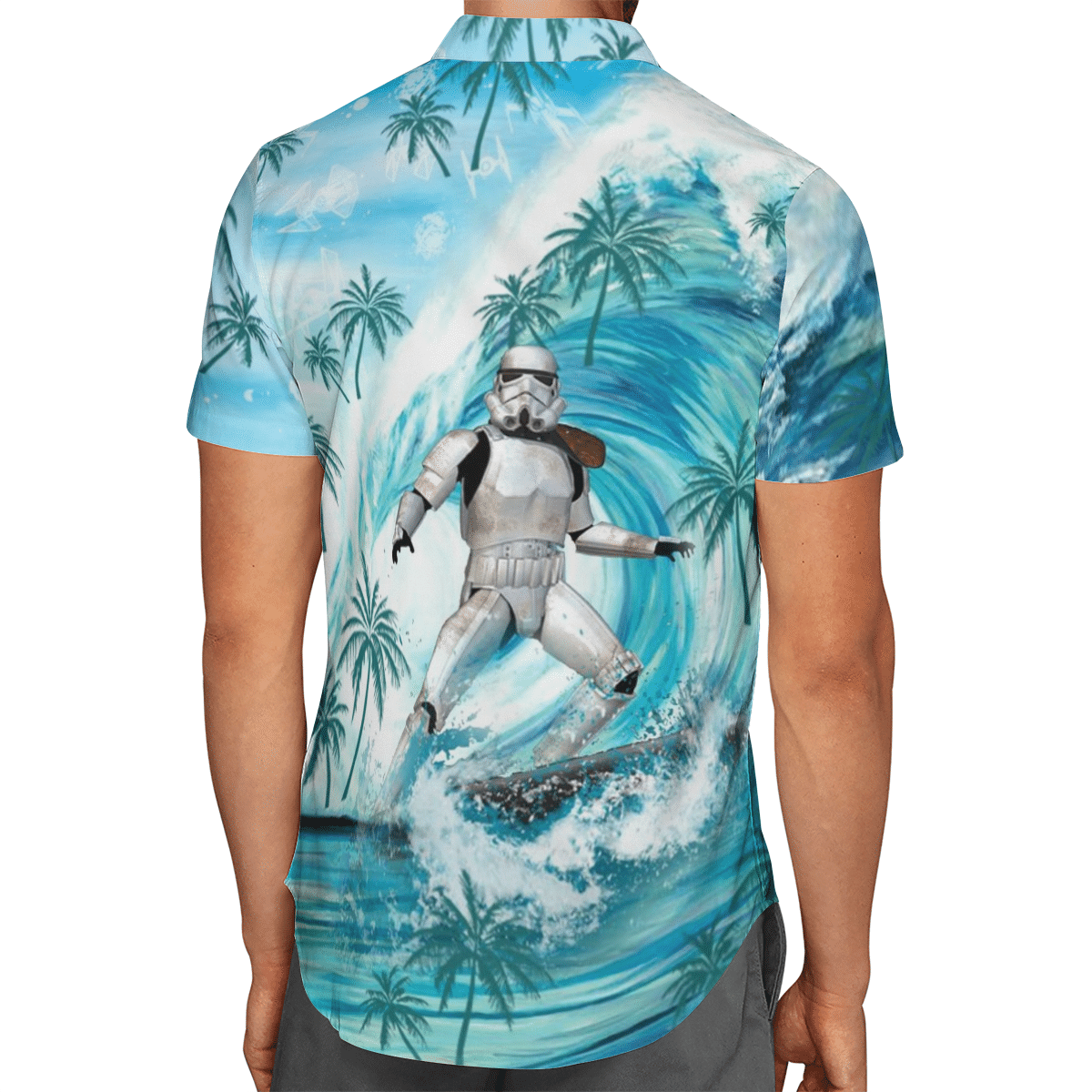 Stormtrooper surfing Hawaiian shirt 1
